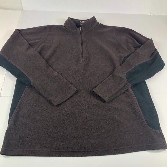 Spyder Sweater Men's Extra Large Brown Fleece Quarter Zip Pullover Casual - Picture 1 of 12